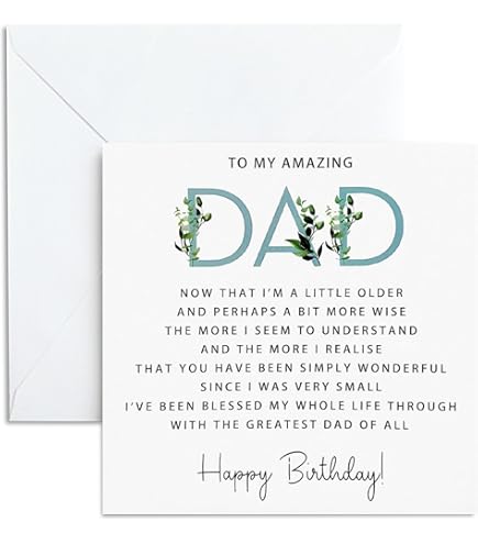 Dad Birthday Card Happy Birthday Card - Meaningful Fatherhood