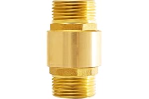 SILKWISH 1/2 Zoll Messing Rückschlagventil, 1/2 Zoll AG zu AG Rückschlagventil, 1/2'' Rücklaufventil, Rückflussverhinderer Abwasser für Warmwasserbereiter, Wasserleitung, Rostfrei, Wasserdicht