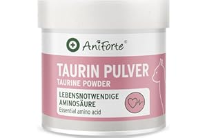 AniForte Taurina per Gatti 100g - 100% taurina Pura al 100%, Essenziale per Il Sistema nervoso, Sistema immunitario, Retina, metabolismo, Funzione cardiaca e Sistema cardiovascolare, Senza additivi