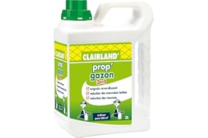 CLAIRLAND Engrais Prop'Gazon 3 en 1, A diluer, Pour 300 m², 3 L, CLAIRGAZ3000
