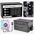 GeeekPi Raspberry Pi 4 Aluminum NAS Case with ICE Tower Cooler and M.2 SATA SSD Adapter Board,Raspberry Pi 4 Passive Aluminum Case with 40mm Ultra-Quiet PWM Fan for Raspberry Pi 4 Model B 2GB 4GB 8GB