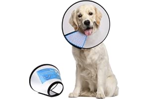 Supet Dog Cone Adjustable Pet Cone Recovery Collar Comfortable Pet Cone Collar Protective for After Surgery Anti-Bite Lick Wound Healing Safety Practical Plastic E-Collar for Dogs and Cats (White XL)