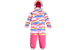 Gogokids Combinaisons de Neige pour Enfants, Combinaisons de Ski Une Pièce Imperméables pour Garçons et Filles, Salopettes Chaudes, Âge 4-7 Ans
