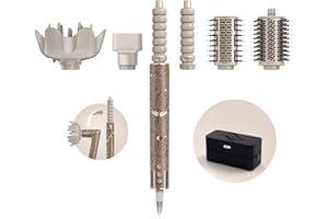 Shark FlexStyle Sparkle Limited Edition Champagne Diamond 5-in-1 Air Styler & Hair Dryer: Auto-Wrap Curlers, Paddle Brush, Oval Brush, Concentrator, Diffuser, Storage Case, No Heat Damage HD446JSUK