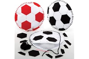 Baker Ross FE464 Kit da Cucito per Cuscino Pallone da Calcio - Confezione da 2, Set da cucito per bambini, Attività creative per bambini, Progetto ideale di arti e mestieri