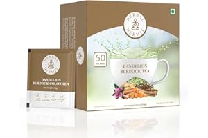 HERBAL HERMIT Dandelion Root Tea (50 Tea Bags) with Burdock Root for Liver and Colon Cleanse with Ginger Root, Red Clover| Detox Tea For Smooth Move