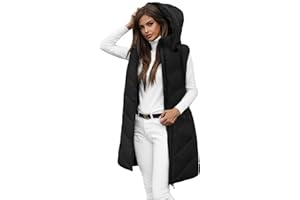 OZONEE Damen Weste Steppweste Kapuze Vest Ärmellos Jacke Übergangs Daunenweste Damenweste Steppweste Sportweste Übergangsjacke Bodywarmer Längere Outdoor 777/1765KA