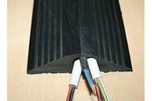 DOTTY DEALS Heavy Duty Black Rubber Floor Cable Wire Cover Tidy Protector Safety Trunking Bumper Ramp 1 Metre length