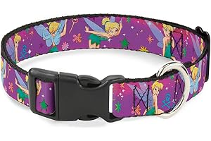 BUCKLE-DOWN Buckle Down Trilli Poses/Fiori/Stars/Skull Viola plastica Clip Collare