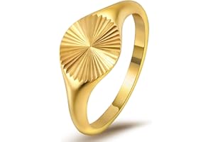 YeGieonr Anello Donna Oro, Placcati Oro 18K Acciaio Inossidabile Sigillo Anelli, Moda Gioielli Regalo per Donna e Ragazze