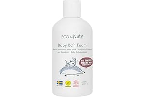 Eco by Naty, Babybadeschaum Bio Inhaltsstoffe pflanzlichen Ursprungs parfümfrei, hypoallergen und dermatologisch getestet, 200 ml Flasche