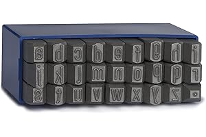 GRAVUREM-S Jeu lettres minuscules à frapper a-z - alphabet et point / 6mm