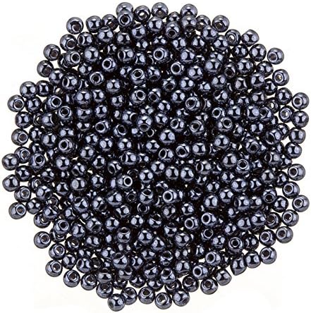 Czech Druk True 2mm Round Glass Bead Jet Hematite PK600