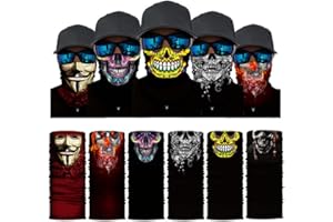 FREESIOM Freesom Lot de 6 Cache Cou Col Visage Couvre-Chef Modo Ete Bandana Tube Homme Femme Cagoule Tour de Cou Elastique Respirant Anti-solaire Sport Velo Vintage Cadeau Pas Cher