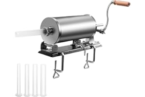 DREAMADE Insaccatrice per Salsicce Manuale, Macchina per Produzione di Salsiccia Domestica, Macchina Per Salumi Multifunzioale Acciaio con 4 Tubi di Riempimento, per Casa e Ristoranti (medello 1)