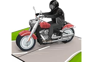 papercrush® Motocyklowa kartka pop-up, zabawna kartka urodzinowa 3D dla mężczyzn, motocyklistów i motocyklistów, dobre na prawo jazdy motocyklem, prezent pieniężny na akcesoria motocyklowe i kask