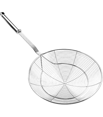 Asiatisches Spider-Sieb Aus Edelstahl – 7 Zoll (17,8 Cm), Spiralkorb, Küchensieb Zum Abschäumen