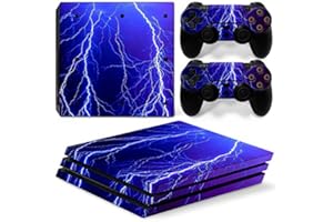 Mcbazel Pattern Series Vinyl Skin Sticker For PS4 Pro Controller & Console Protect Cover Decal Skin (Blue Thunder)