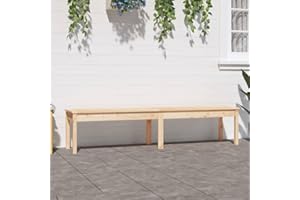 FIRBNUS 203,5x44x45 cm Banco de jardín de 2 plazas Madera Maciza Pino Banco Jardin Exterior Banco Terraza Banco De Balcón Banco Madera Exterior Adecuado para Colocarlo En El Balcón Porche Jardín