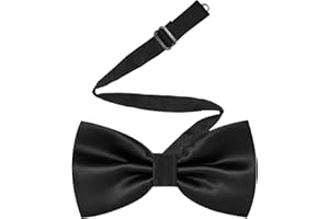 Pence & Moon Collective Men's Pre-Tied Black Bow Ties for men, Satin Tux Bow Tie, Adjustable Formal Neck Bow Ties for Parties, Wedding