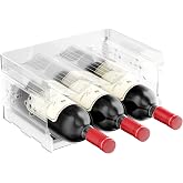 Relota Set of 2 Stackable Wine Racks, Kitchen Wine Rack, Wine Rack Standing, Stackable Wine, Wine Racks for up to 6 Bottles,