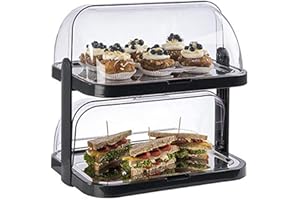 APS Buffet Showcase "Double Decker" - 2 przezroczyste, dwustronnie otwierane maskownice, 2 tace ze stali nierdzewnej, 4 baterie chłodzące, oszczędność miejsca - Made in Germany