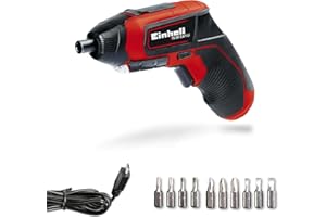 Einhell Akkuschrauber TE-SD 3,6/1 Li (Li-Ion, 3.6 V, 4.5 Nm Drehmoment, Micro-USB-Lader, Magnetbithalterung, LED-Beleuchtung, Softgrip, inkl. 10-teiliges Bit-Set)