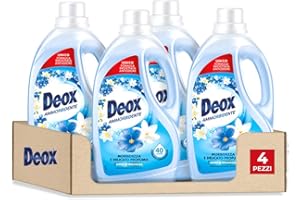 Deox - Ammorbidente Lavatrice, 160 Lavaggi, Capi Morbidi e Profumati, con Tecnologia Antiodore, Fragranza Soffio di Freschezza, 2000ml x 4 Confezioni