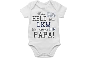 Shirtracer - Baby Body Junge Mädchen - Sprüche Baby - Mein Held fährt LKW