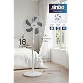 Sinbo SF-7705 Ayaklı Vantilat&ouml;r 16 İn&ccedil; 45W Sessiz Fan 3 Kademeli Y&uuml;kseklik Ayarlı G&uuml;&ccedil;l&uuml;