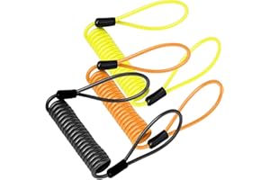 EUJRCF 3PCS Disc Lock Reminder Cable, Motorcycle Disc Lock, Bright Coiled with Strong Visibility, Antitheft on Handlebar Spring Reminder for Daily Commuting and Travel