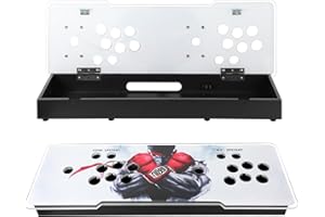UMIERKE Sturdy DIY Arcade Console Kit - Metal Base and Acrylic Panel, 2 Player Video Game Machine Case, Supports 8 Buttons Each, Compatible with Pandora Kits (White)