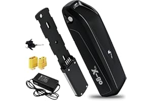 X-go Ebike Battery, 36V 10AH Hailong Electric Lithium-ion Bike Battery with Charger for 750W 500W 350W 250W Bafang or other Motor (36V 10AH 4 Pin No USB)