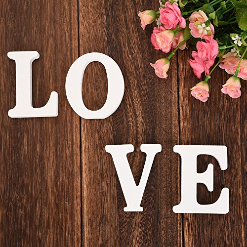 Mr & Mrs Love Hochzeit Deko Holzbuchstaben Tischdeko Ehe Zimmer Deko Wedding Decoration LianLe (Weiß Love) - 5