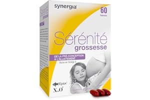 SYNERGIA Sérénité Grossesse - complexe de zinc, de vitamine B9, d'iode et d'oméga 3 - Origine France - Enceinte et sereine !