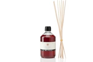 ‎OLORI Raumduft Nachfüll-Set „Sandelholz“ 500ml inkl. 10 Rattan-Stäbchen - Duftöl mit ätherischen Ölen - Nachfüller Raumdüfte erdig, holzig & sinnlich - Nachfüllflasche ideal als Männer-Duft 100% Natürlich