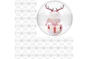 JOINPAYA 50 Stück Ostern Transparent Kunststoffkugel: 38MM durchsichtige Befüllen Acrylkugeln Befüllbare teilbar in 2 Hälften Bastelkugeln Kleine Runde Kapseln Behälter für Ostern Partys DIY Dekorationen