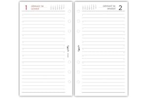 Agendepoint.it - Ricambio agenda organizer 2026 giornaliera a righe 9,5x17cm 80gr 6 fori