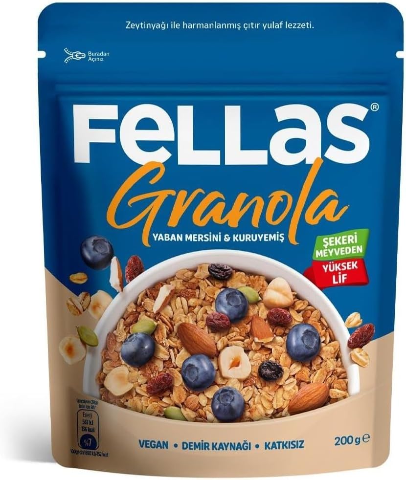 Fellas Granola Yaban Mersini ve Kuruyemiş 200 gr