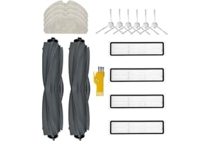 aotengou Kit d'accessoires pour aspirateur robot Dreame D10s D10s Pro D9 Max Gen 2 Pièces de rechange 16 paquets 2 brosses principales, 4 filtres, 6 brosses latérales, 4 serpillières