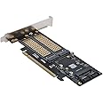 cablecc SA-028 PCI Express PCI-E 3.0 & Dual SATA to NGFF NVME MSATA M-Key B/M-Key SSD Card Adapter 3-in-1