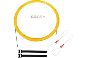 DZDSBB 4 mm Sonda Passacavi 30 m, Sonda Passacavi Professionale spirale di ritiro 4 mm, spirale di ritiro 30 m, Con 2 Molla Di Guida,Sonda Passacavi In Fibra Di Vetro,Estrattore Cavi Per Cavi Elettricista