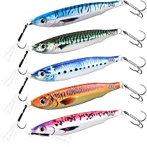 Leurres De Pêche En Haute Mer Coulants, WASAGA 4 Pièces 60g/80g/100g/120g Appât De Poisson De Fileur De Mer En Métal Dur De Sardine Pour Le Mérou De Leurres De Pêche En Haute Mer Coulants, WASAGA 4 Pièces 60g/80g/100g/120g Appât De Poisson De Fileur De Mer En Métal Dur De Sardine Pour Le Mérou De