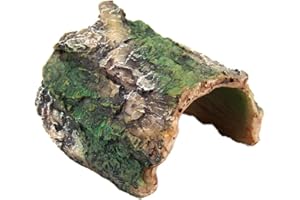 OMEM Reptile Hideout Box,Spider,Scorpion Reptile Hides and Caves Habitat Decor,Imitation Bark Resin Hidden Nest Tortoise Supplies