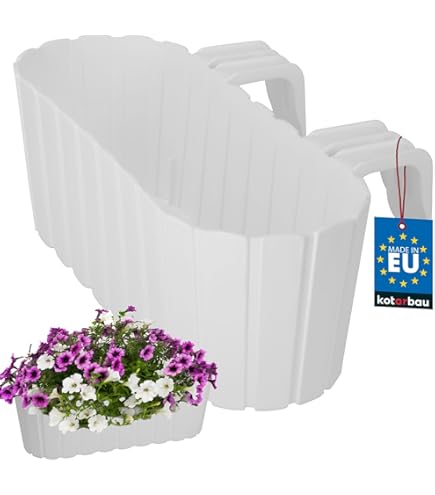 VASO Euro3plast Fioriera Up Oceano Cm.25 Balcone Con Riserva D'acqua - Foto 5