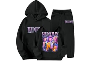 GENERICO 2 PCS Set Completo Ragazze Felpa con Cappuccio e Pantaloni Jogging Tuta per 2-13 Anni Anime Stampa Tracksuit Maniche Lunghe in Pile Invernali Completi Sportivi Streetwear Abbigliamento Moda Ragazza