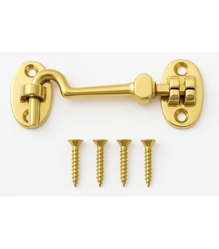 Loquet à Crochet Et œillet For Portail, Lot De 4 Crochets De Cabine En Laiton, Loquet De Porte, Loquet De Porte De Jardin, Loquet De Porte, Idéal For Sécuriser Et Maintenir Ouvertes
