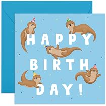 Geburtstagskarte Für Mama – ‚Mum You're Otterly Amazing‘ – Süßes Design Mit Aufklebern, 145x145 Mm