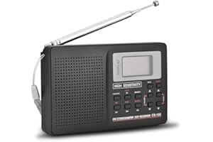 MUGAST Portable FM/AM/SW/LW/TV Radio with Full Frequency Reception and Auto Backlight Support Micro USB Port Power Supply Time Alarm Function