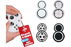 MISTER GIVER 8 Grips Ps5 | Thumbstick Ps5 | Grips Mando Ps5 | Tapas Joystick Ps4 | Grips Mando Ps4 | Botones Mando Ps5 | Grips para Ps4 | 8 Agarres para el Pulgar Silicona | Fundas Joystick Xbox One Series X/S